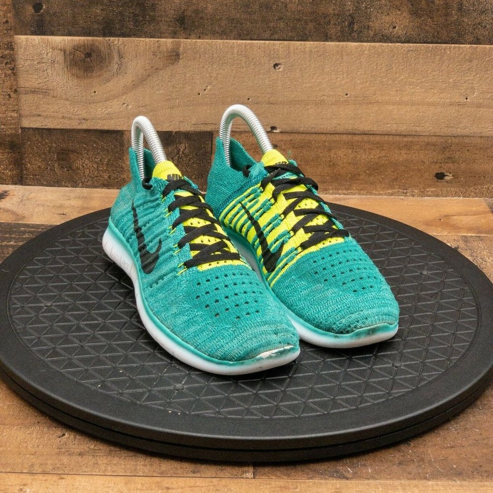 Nike Free RN Flyknit Youth Athletic Shoes Sneaker Running Walking Green Sz 4.5 Y